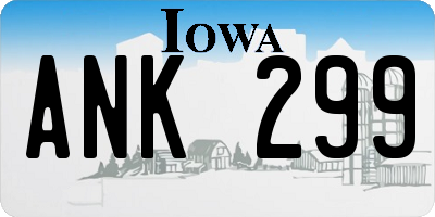 IA license plate ANK299
