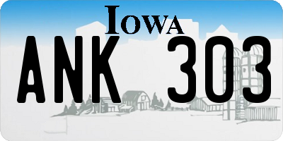 IA license plate ANK303