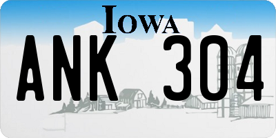 IA license plate ANK304
