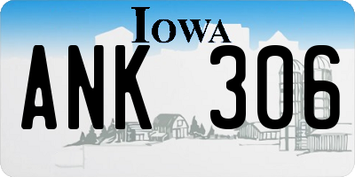 IA license plate ANK306