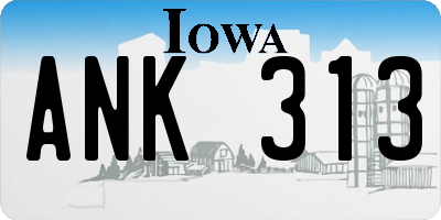 IA license plate ANK313