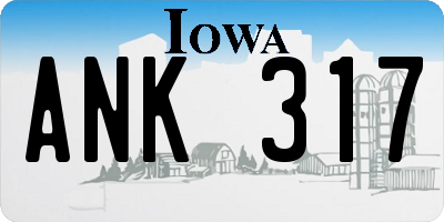 IA license plate ANK317