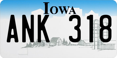 IA license plate ANK318