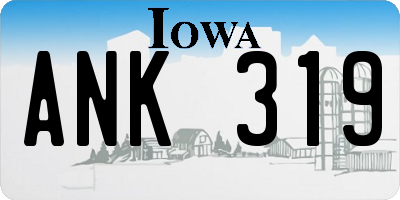 IA license plate ANK319