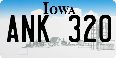 IA license plate ANK320