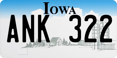 IA license plate ANK322