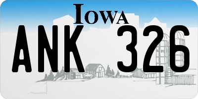 IA license plate ANK326