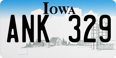 IA license plate ANK329