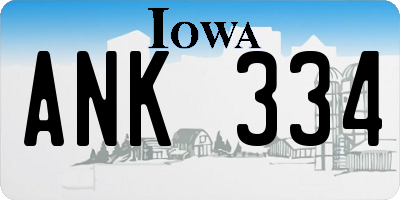 IA license plate ANK334