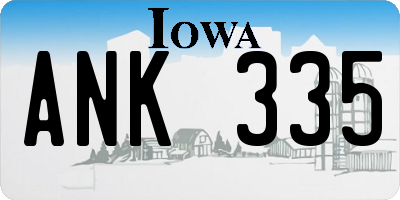 IA license plate ANK335