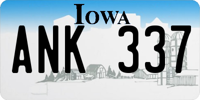 IA license plate ANK337