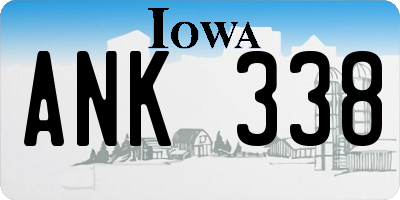 IA license plate ANK338