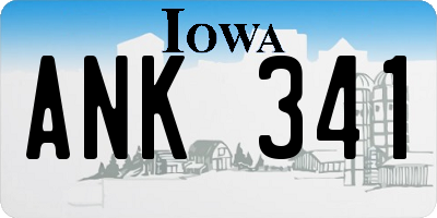IA license plate ANK341