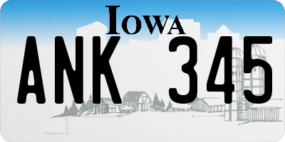 IA license plate ANK345