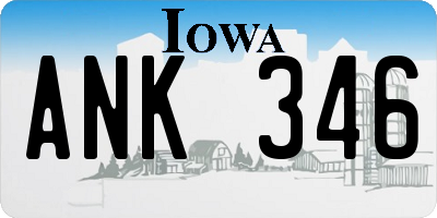 IA license plate ANK346
