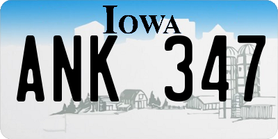 IA license plate ANK347