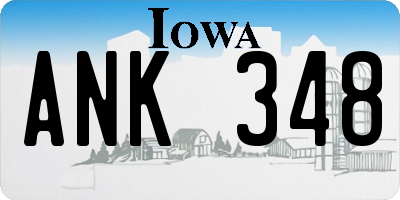 IA license plate ANK348
