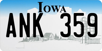 IA license plate ANK359