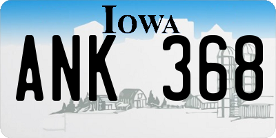 IA license plate ANK368