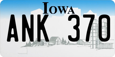 IA license plate ANK370