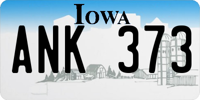 IA license plate ANK373