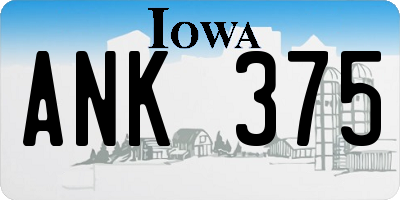 IA license plate ANK375