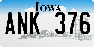 IA license plate ANK376