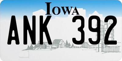 IA license plate ANK392