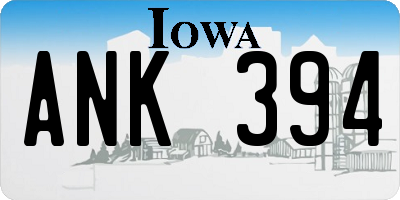IA license plate ANK394