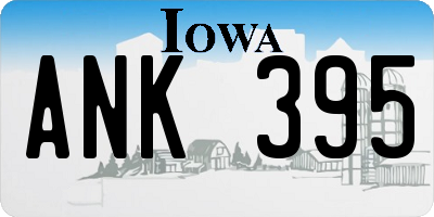 IA license plate ANK395