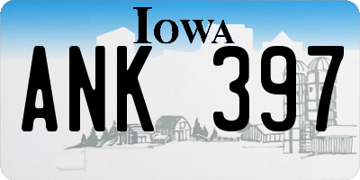 IA license plate ANK397