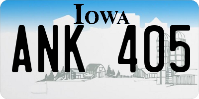 IA license plate ANK405