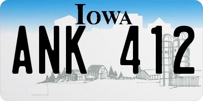 IA license plate ANK412