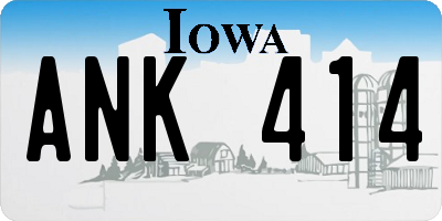 IA license plate ANK414