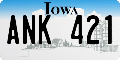 IA license plate ANK421