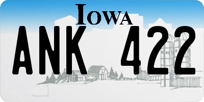 IA license plate ANK422