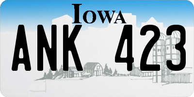 IA license plate ANK423