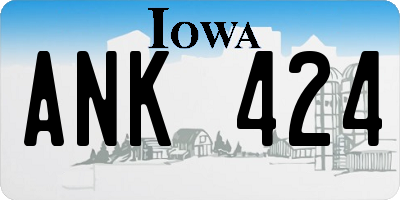 IA license plate ANK424