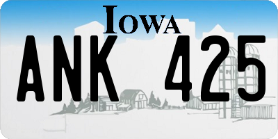 IA license plate ANK425