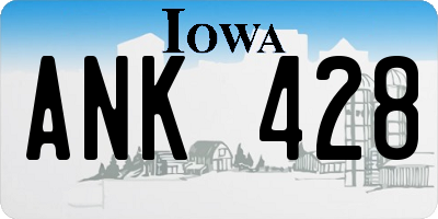 IA license plate ANK428