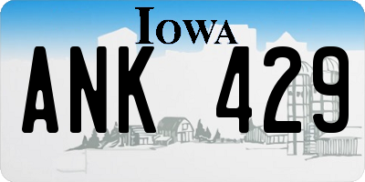 IA license plate ANK429