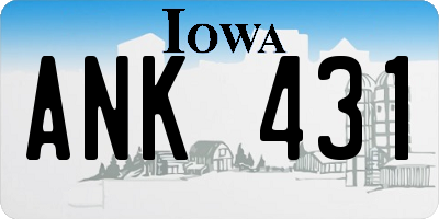 IA license plate ANK431