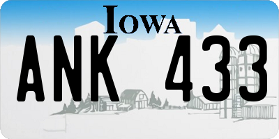 IA license plate ANK433