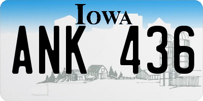 IA license plate ANK436