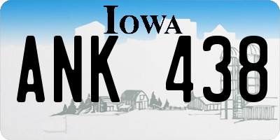 IA license plate ANK438