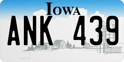 IA license plate ANK439