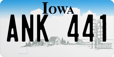 IA license plate ANK441