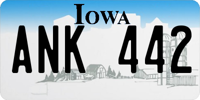 IA license plate ANK442