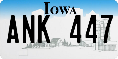 IA license plate ANK447