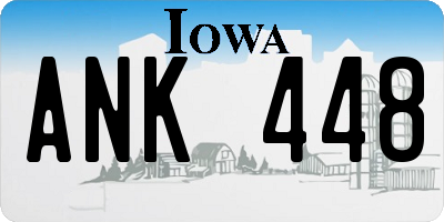 IA license plate ANK448